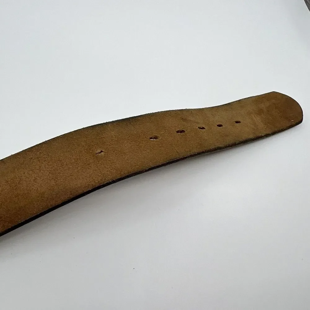 VTG Boys 60s BULL LONGHORN FABIL Tooled Steerhide Leather Western COWBOY Belt 28